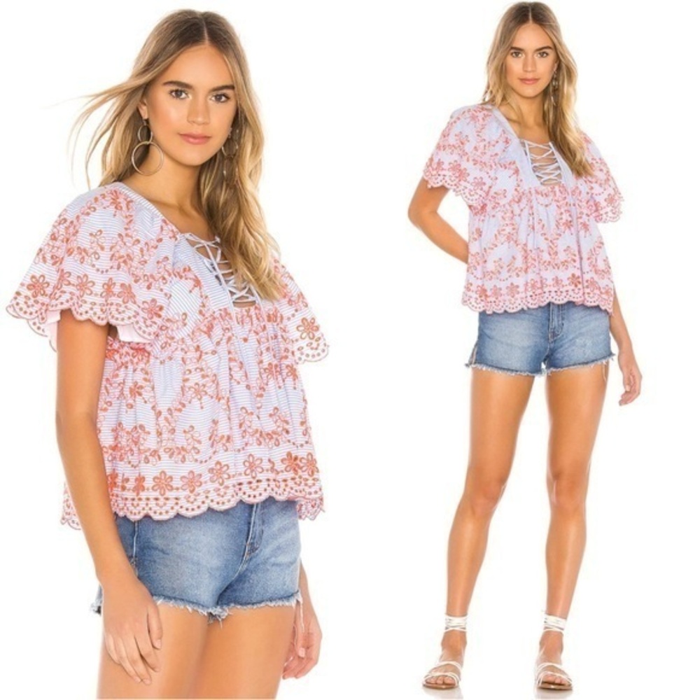 Tularosa Daisy Embroidered Top